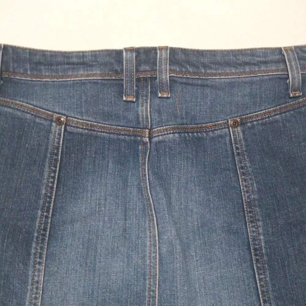 Vintage Y2K J.Crew Denim Mini Skirt-Size 6-Bareback-Medium Wash-Clean Girl
